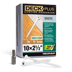Deck Plus No. 10  x 2-1/2 in. L Star Flat Head Exterior Deck Screws 1 lb.