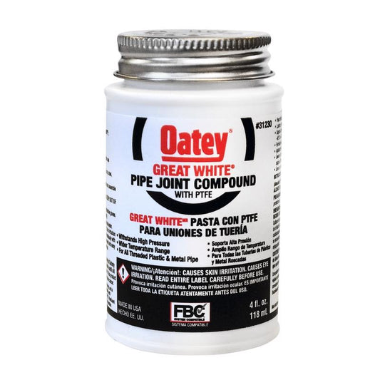 Oatey Great White White Pipe Joint Compound 4 oz (Pack of 12).