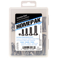 Homepak Assorted in. Phillips Oval Head Stainless Steel Machine Screw Kit