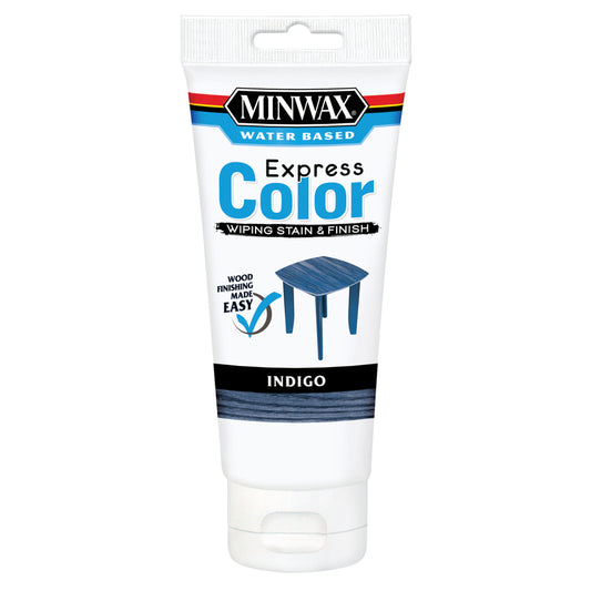 Minwax Express Color Semi-Transparent Indigo Water-Based Acrylic Wiping Stain and Finish 6 oz. (Pack of 4)