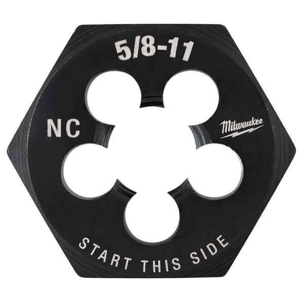 Terraja para roscar hexagonal de acero de alto carbono Milwaukee NC1-7/16, terraja hexagonal 5/8-11 NC, 1 pieza