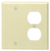 Leviton Ivory 2 gang Thermoplastic Blank/Duplex Wall Plate 1 pk