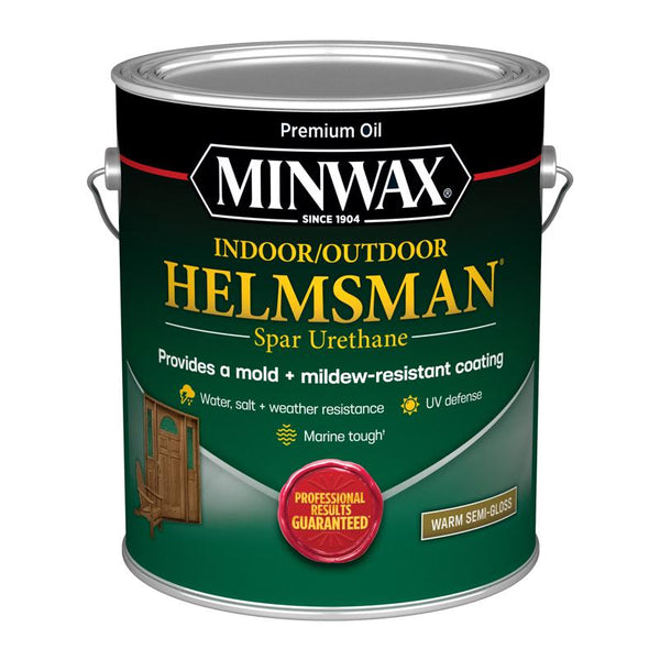 Uretano transparente para exteriores Minwax Helmsman, semibrillante cálido, a base de solvente, 1 gal (paquete de 2)