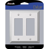 Amerelle Century Polished Chrome 2 gang Stamped Steel Decorator Wall Plate 1 pk