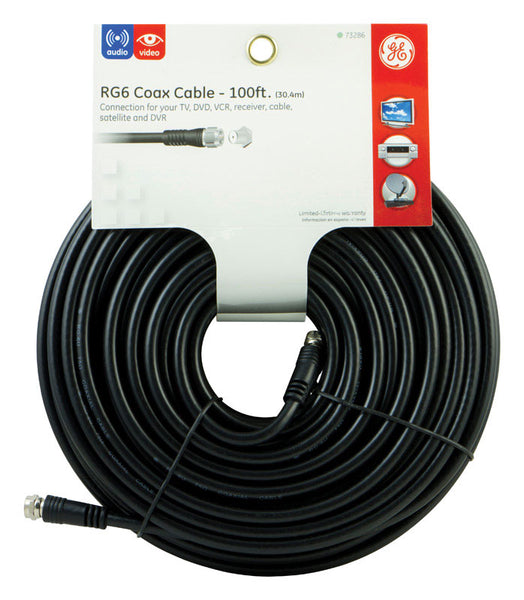 Cable coaxial RG6 100' negro