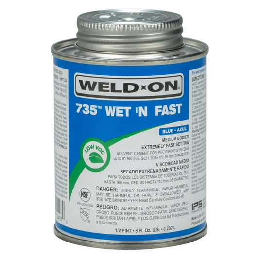 Weld-On 735 Blue Solvent Cement For PVC 8 oz