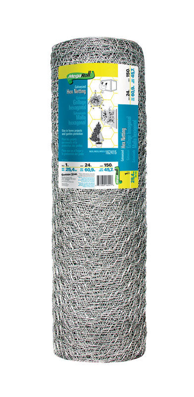 Garden Craft 24 in. H X 150 ft. L Galvanized Steel Poultry Netting 1 in.