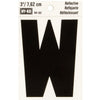 Hy-Ko 3 in. Reflective Black Vinyl Letter W Self-Adhesive 1 pc. (Pack of 10)