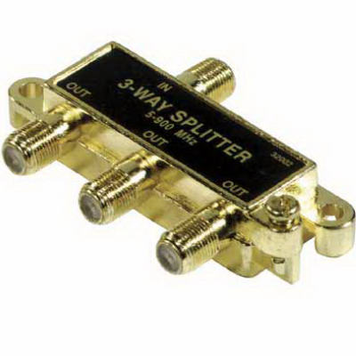 Monster Cable Just Hook It Up 3 Way Coax Splitter 75 Ohm 900 mHz 1 pk (Pack of 4)
