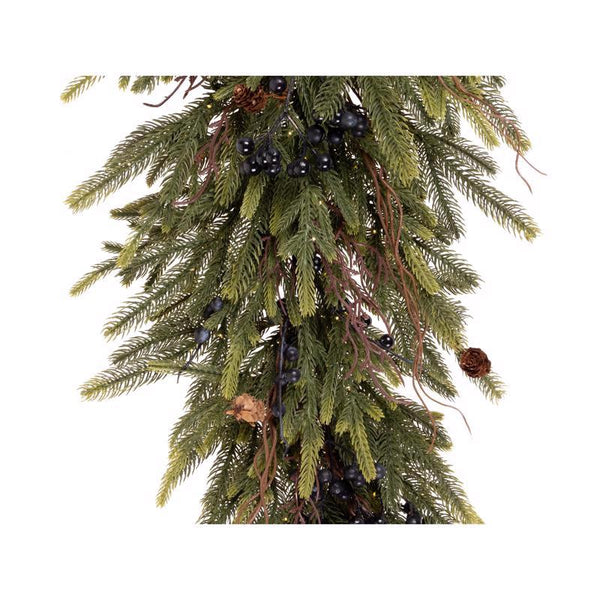 Guirnalda colgante rústica Norfolk de Celebrations, 20 in. D X 3 ft. L, LED transparente/blanco cálido