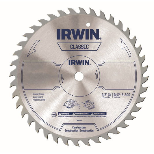 Irwin 10 in. D X 5/8 in. Classic Carbide Circular Saw Blade 60 teeth 1 pk