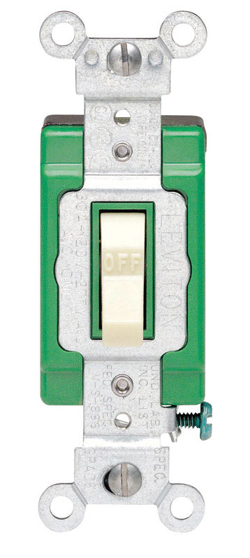 Leviton Industrial 30 amps Double Pole Toggle AC Quiet Switch Ivory 1 pk