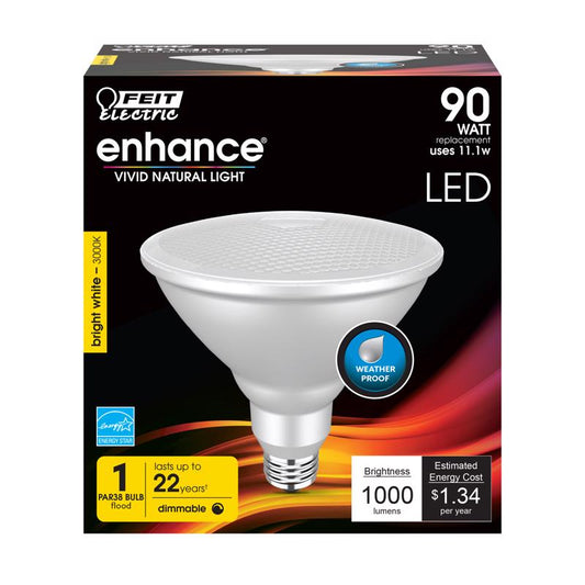 Feit Electric PAR38 E26 (Medium) LED Bulb Bright White 90 Watt Equivalence (Pack of 4)