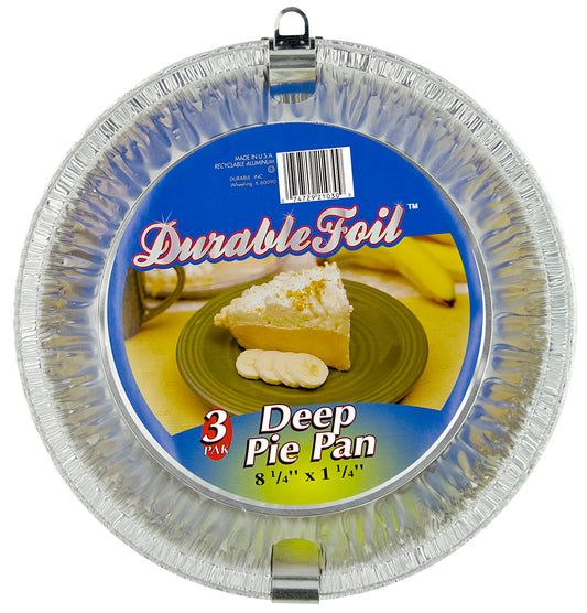 Durable Foil D21030 8" Aluminum Deep Pie Pans 3 Count (Pack of 12)