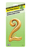 Hy-Ko 3 in. Gold Aluminum Number 2 Nail-On 1 pc. (Pack of 10)