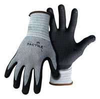 Boss Tactile Men's Indoor/Outdoor Dotted and Dipped Work Gloves Black/Gray M 1 pair