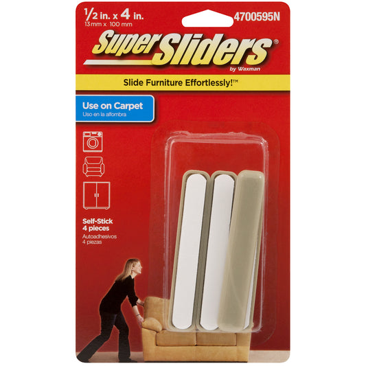 SuperSliders Tan 1/2 in. Adhesive Plastic Chair Glide 4 pk