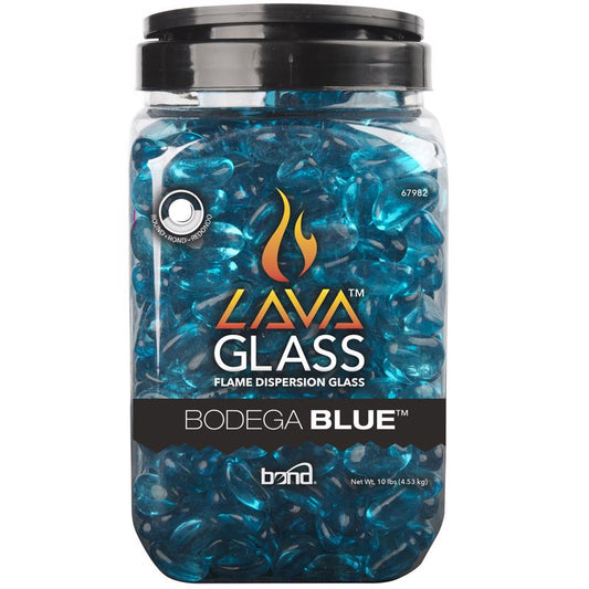 Bond Manufacturing Bodega Blue Gloss Glass Fire Pit Lava Glass