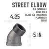 STZ Industries 2 in. MIP each X 2 in. D FIP Black Malleable Iron 45 degree Street Elbow