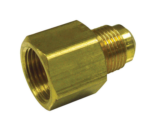 JMF 5/8 in. Female Flare x 1/2 in. Dia. Male Flare Yellow Brass Reducing Adapter (Pack of 5)