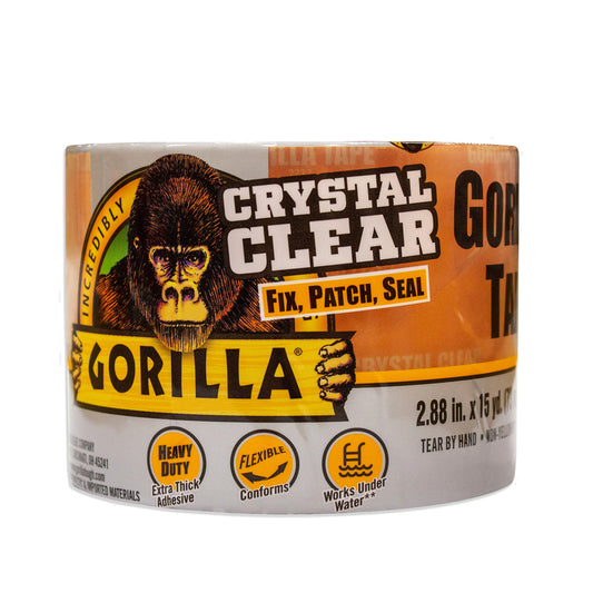 Gorilla Crystal Clear 2.88 in. W x 15 yd. L Clear Duct Tape (Pack of 4)