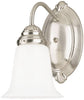 Westinghouse 1-Light Brushed Nickel White Wall Sconce