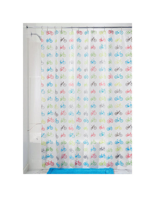 InterDesign 72 in. H x 72 in. W Multicolored Bikes Shower Curtain Polyethylene (Pack of 2)