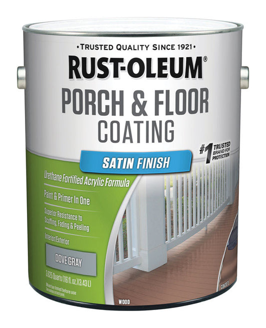 Rust-Oleum Porch & Floor Satin Dove Gray Porch and Floor Paint+Primer 1 gal (Pack of 2).