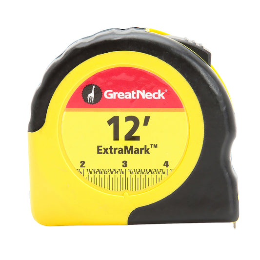 Great Neck ExtraMark 12 ft. L X 5/8 in. W Tape Measure 1 pk