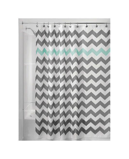 InterDesign 72 in. H x 72 in. W Gray and Aruba Chevron Shower Curtain (Pack of 2)