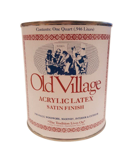 Old Village Satin Rittenhouse Red Water-Based Paint Exterior and Interior 1 qt (Pack of 4).