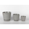 Border Concepts 6 in. D Ceramic Flair Saucer Planter Grey (Pack of 6)