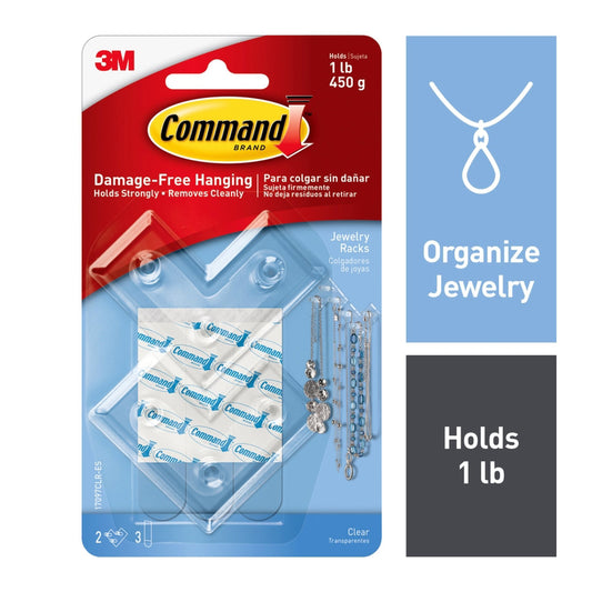 3M Command Medium Plastic Jewelry Rack 2.24 in. L 2 pk