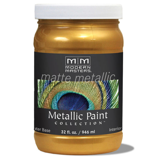 Modern Masters Shimmer Matte Olympic Gold Metallic Paint 1 qt (Pack of 4).