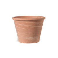 Deroma Vasum Duo 4.96 in. H X 6.7 in. D Clay White Striped Planter Brown