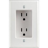 Leviton 15A 125V Duplex Outlet, NEMA 5-15R, White, Residential Grade