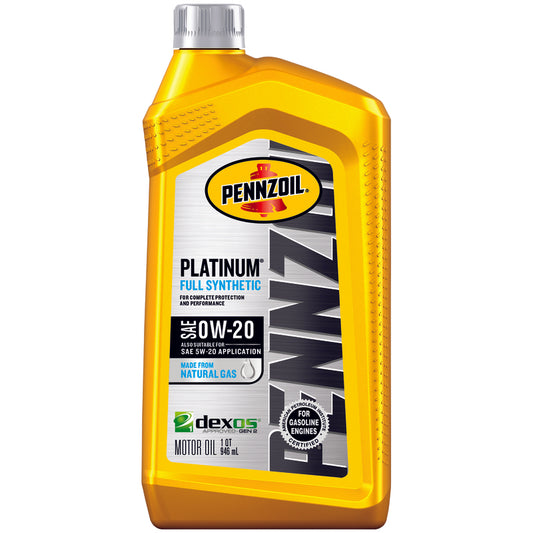 PENNZOIL Platinum 0W-20 4 Cycle Engine Synthetic Motor Oil 1 qt. (Pack of 6)