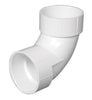 Charlotte Pipe Schedule 40 4 in. Hub X 4 in. D Hub PVC 90 Degree Elbow 1 pk
