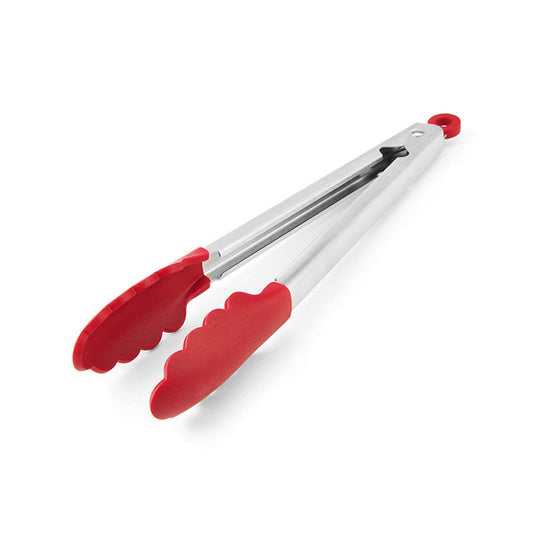 KitchenAid 1.38 in. W x 10.83 in. L Silver/Red Silicone/Stainless Steel Tip Tongs