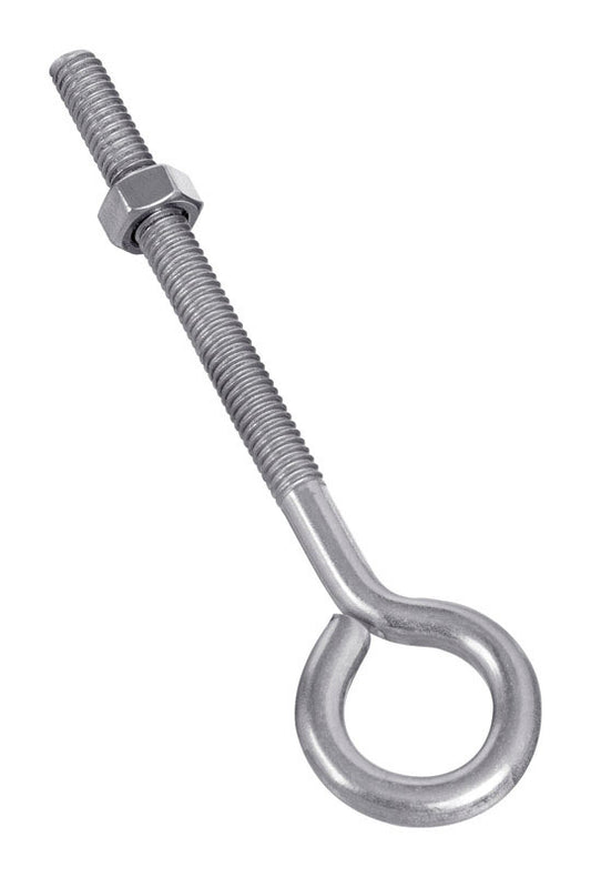 National Hardware 3/8 in. X 6 in. L Stainless Steel Eyebolt Nut Included