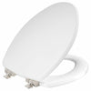 Mayfair Slow Close Elongated White Molded Wood Toilet Seat