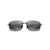 Maui Jim Breakwall Unisex Gloss Black Frame Neutral Gray Lens Polarized Sunglasses