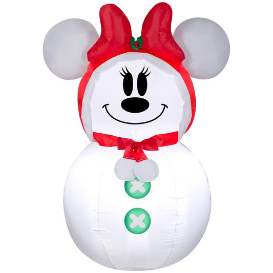 Gemmy Airblown LED White Minnie Mouse Snowman 3.5 ft. Inflatable