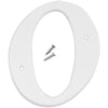 Hy-Ko 6 in. White Plastic Number 0 Mounting Screws 1 pc. (Pack of 5)