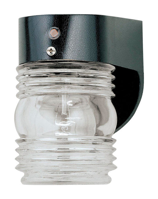 Westinghouse Gloss Black Switch Incandescent Jelly Jar Light w/Photocell