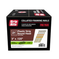 Grip-Rite 3 in. Plastic Strip Framing Nails 21 deg. Ring Shank 4000 pk