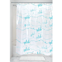 iDesign 72 in. H X 72 in. W Blue Shower Curtain PEVA