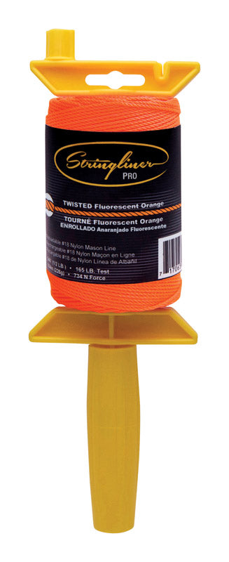 Stringliner Mason-Line Reel Twisted Fluorescent Orange