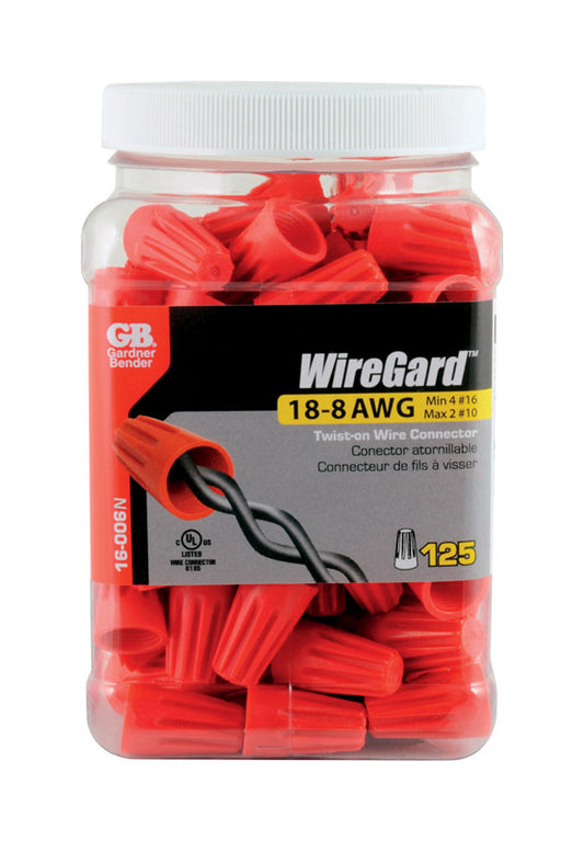 Gardner Bender WireGard 18-10 Ga. Copper Wire Wire Connectors Red 125 pk