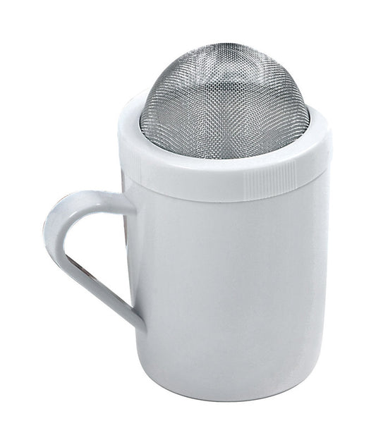 Norpro White Stainless Steel Flour and Sugar Shaker 8 oz